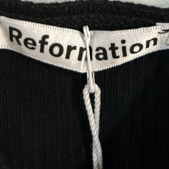 Reformation Square Neckline Midi Length Sheath Dress Size: XL - Picture 9 of 12